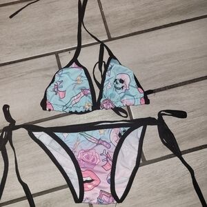 Bikini Set - Skulls Makeup Size Small